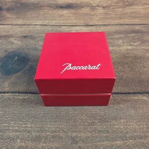 Baccarat Jewelry Gift Box OS Red Fair Square Hinged Logo Presentation Case